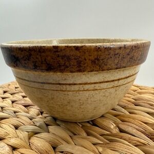 Treasure Craft Stoneware Mixing Bowl Brown Drip Glaze Rustic Vintage USA Made